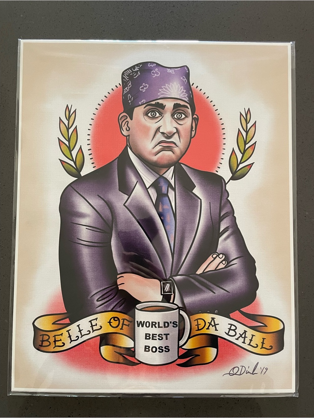The Office Michale Scott Traditional Sailor Jerry Art Illustration Print 11x14